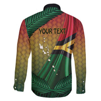 Personalised Long Live Vanuatu Independence Day Family Matching Off The Shoulder Long Sleeve Dress and Hawaiian Shirt 45th Anniversary Woven Pattern LT14 - Polynesian Pride