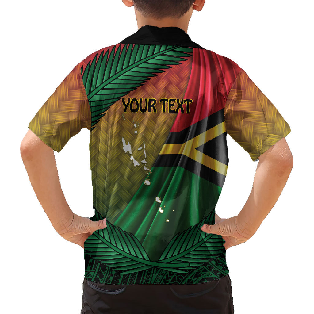 Personalised Long Live Vanuatu Independence Day Family Matching Puletasi and Hawaiian Shirt 46th Anniversary Woven Pattern LT14 - Polynesian Pride