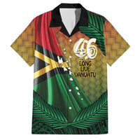 Personalised Long Live Vanuatu Independence Day Family Matching Puletasi and Hawaiian Shirt 46th Anniversary Woven Pattern LT14 Dad's Shirt - Short Sleeve Reggae - Polynesian Pride