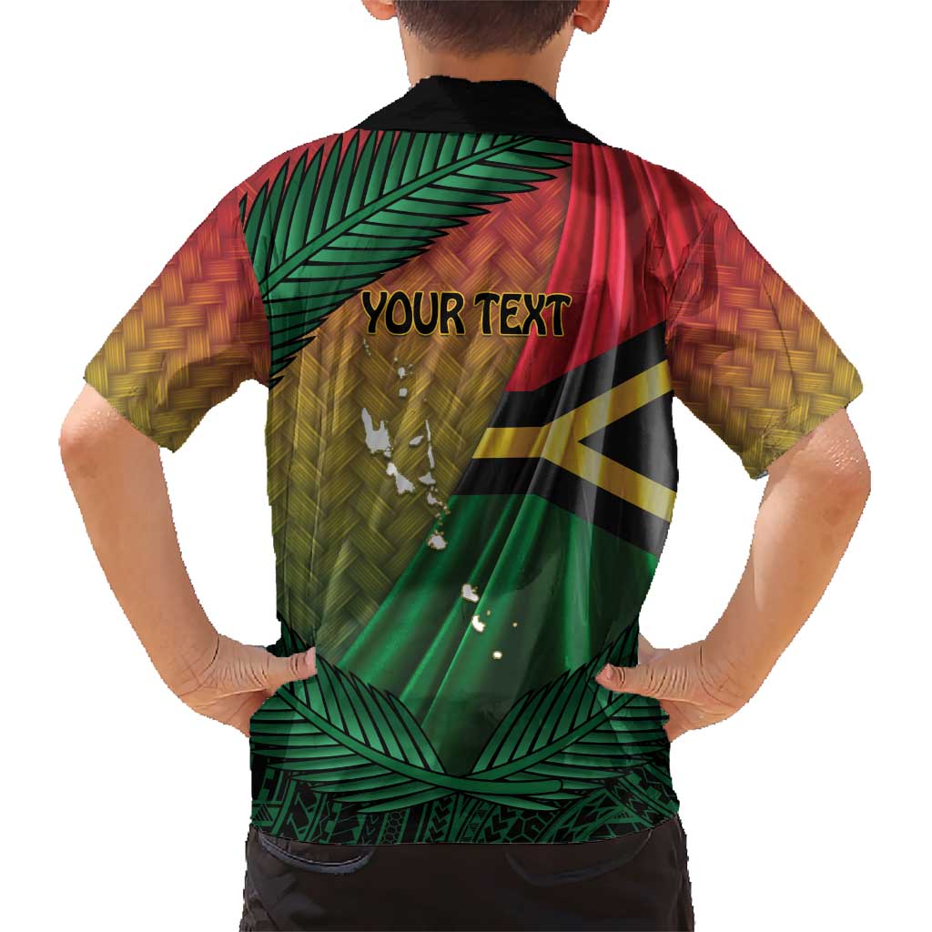 Personalised Long Live Vanuatu Independence Day Family Matching Short Sleeve Bodycon Dress and Hawaiian Shirt 45th Anniversary Woven Pattern - Polynesian Pride