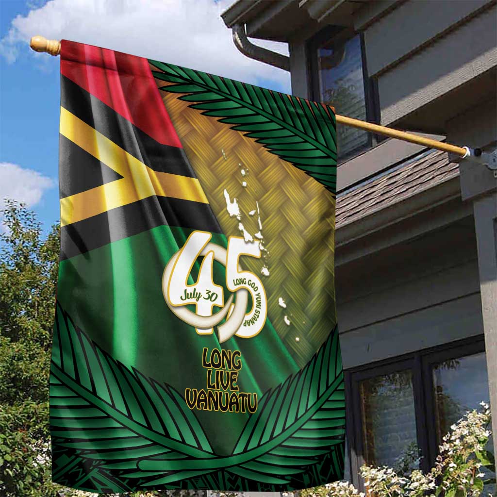 Long Live Vanuatu Independence Day Garden Flag 45th Anniversary Woven Pattern - Polynesian Pride