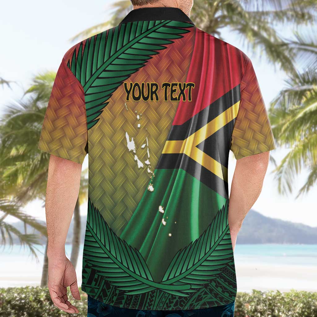 Personalised Long Live Vanuatu Independence Day Hawaiian Shirt 45th Anniversary Woven Pattern - Polynesian Pride