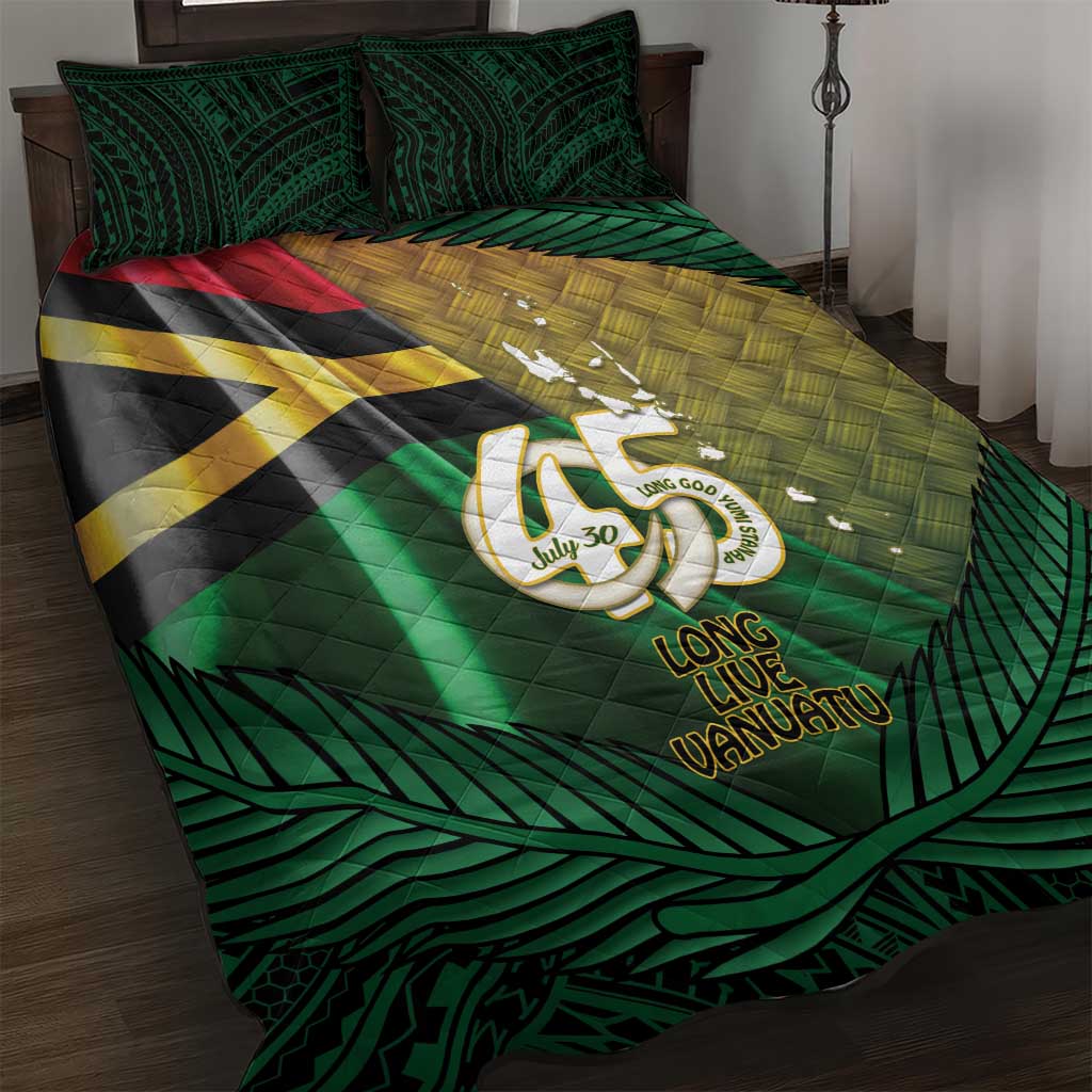 Long Live Vanuatu Independence Day Quilt Bed Set 45th Anniversary Woven Pattern - Polynesian Pride