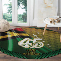 Long Live Vanuatu Independence Day Round Carpet 45th Anniversary Woven Pattern - Polynesian Pride