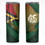 Personalised Long Live Vanuatu Independence Day Skinny Tumbler 45th Anniversary Woven Pattern - Polynesian Pride
