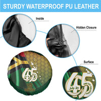 Long Live Vanuatu Independence Day Spare Tire Cover 45th Anniversary Woven Pattern - Polynesian Pride