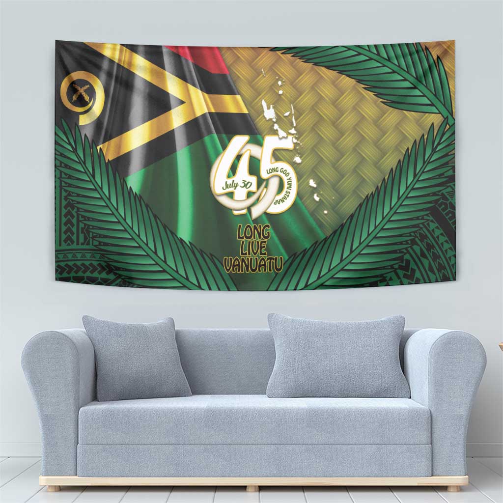 Long Live Vanuatu Independence Day Tapestry 45th Anniversary Woven Pattern - Polynesian Pride