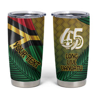 Personalised Long Live Vanuatu Independence Day Tumbler Cup 45th Anniversary Woven Pattern - Polynesian Pride