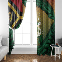 Long Live Vanuatu Independence Day Window Curtain 45th Anniversary Woven Pattern - Polynesian Pride