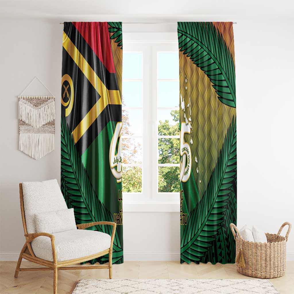 Long Live Vanuatu Independence Day Window Curtain 45th Anniversary Woven Pattern - Polynesian Pride
