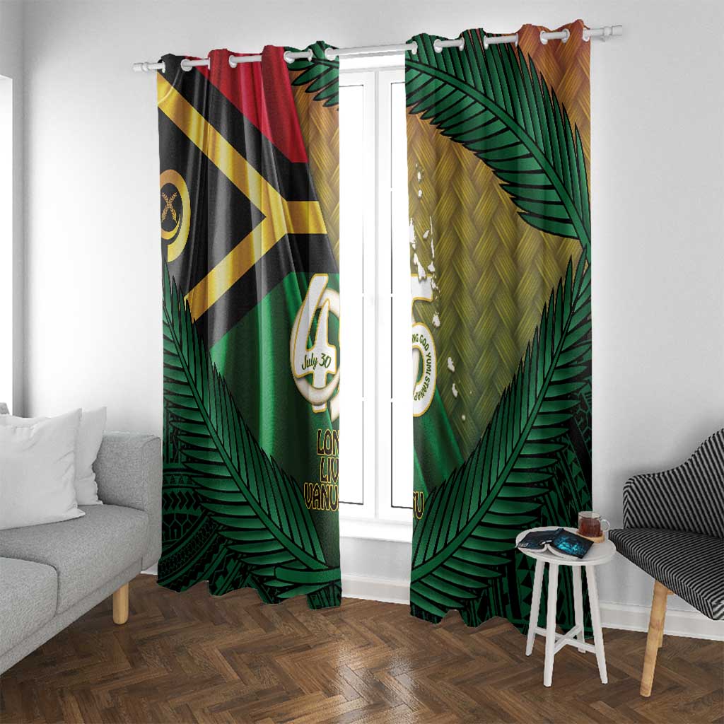 Long Live Vanuatu Independence Day Window Curtain 45th Anniversary Woven Pattern - Polynesian Pride