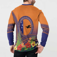 PNG New Ireland Province Button Sweatshirt Niu Ailan Necklace Polynesian Tattoo - Polynesian Pride