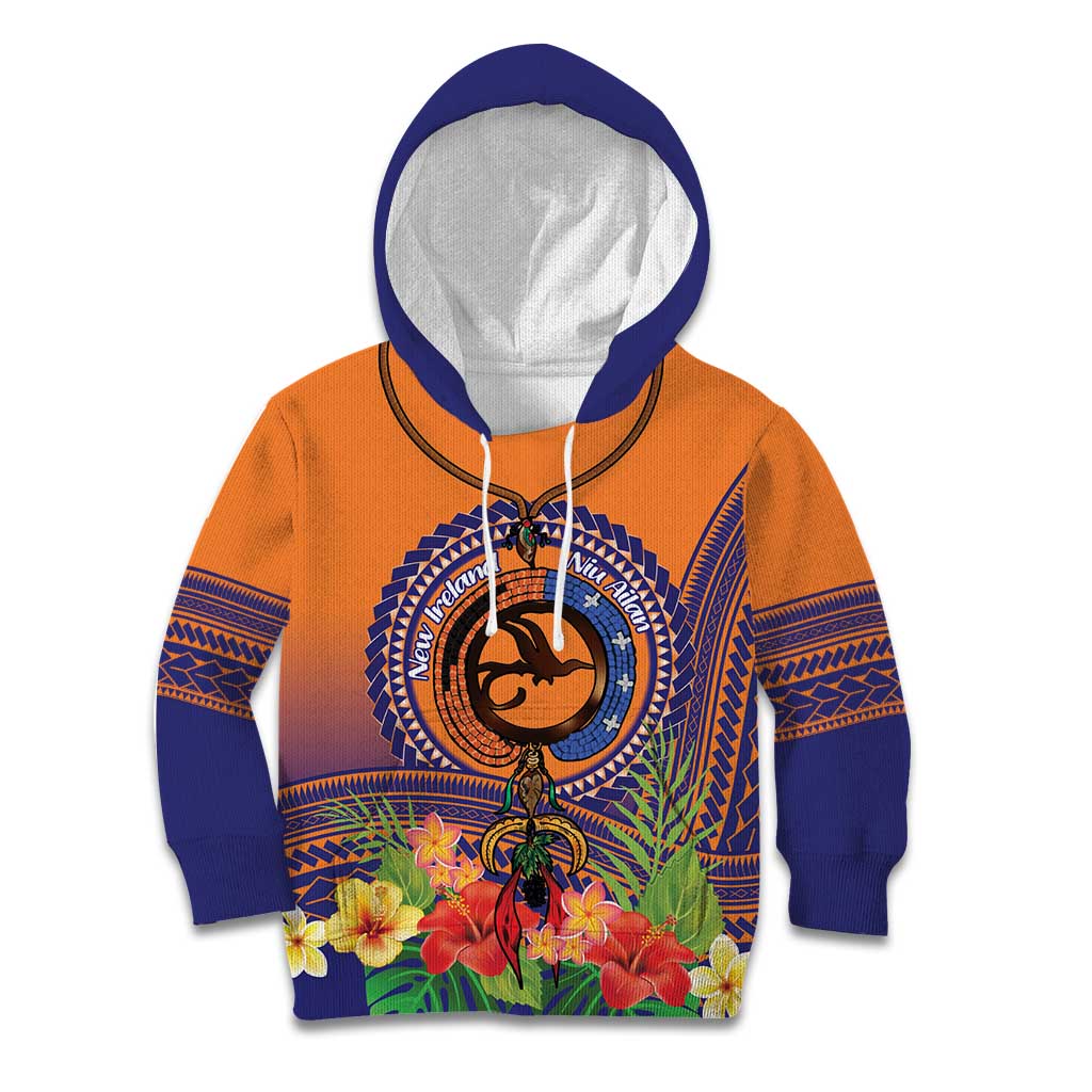 PNG New Ireland Province Kid Hoodie Niu Ailan Necklace Polynesian Tattoo - Polynesian Pride