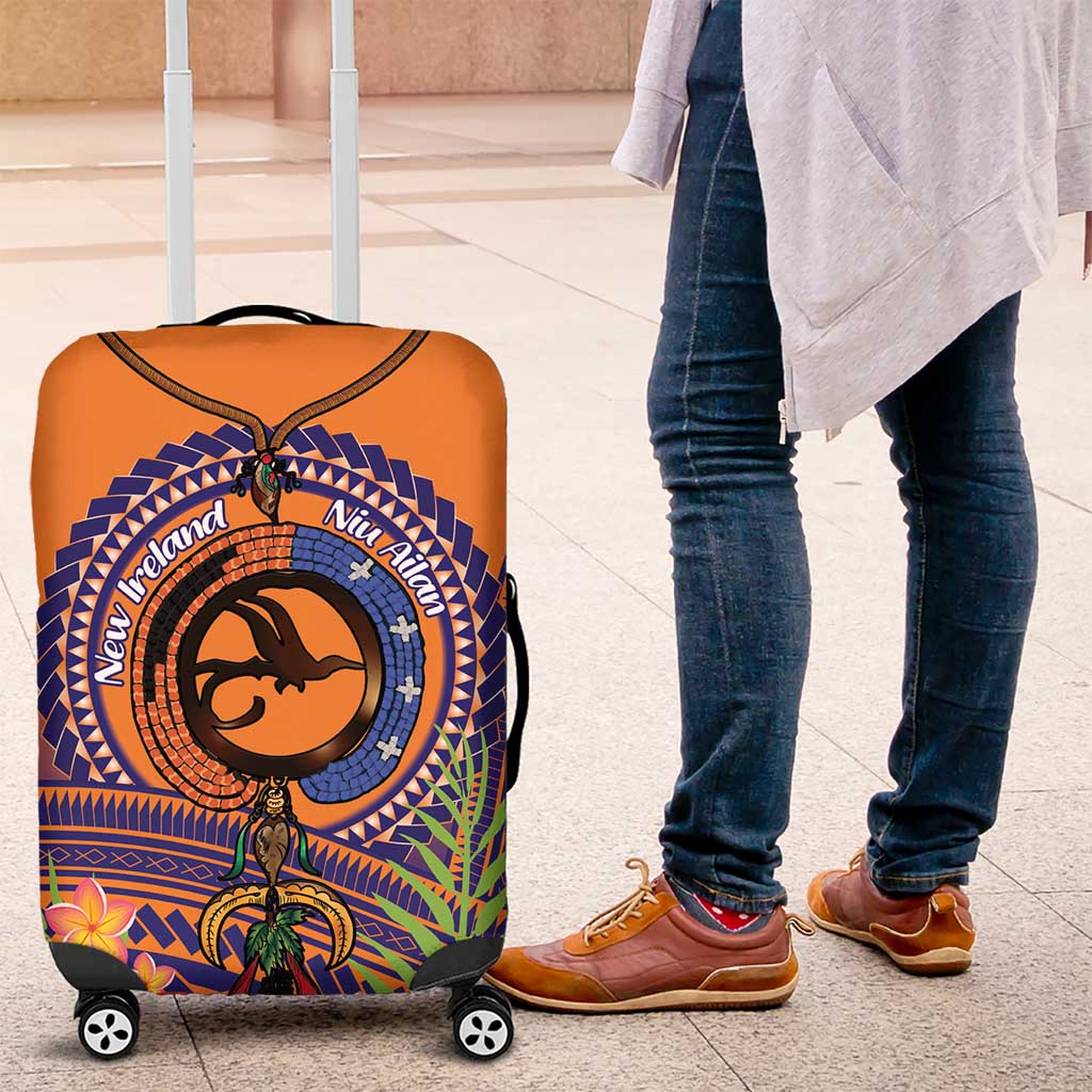 PNG New Ireland Province Luggage Cover Niu Ailan Necklace Polynesian Tattoo LT14 Orange - Polynesian Pride