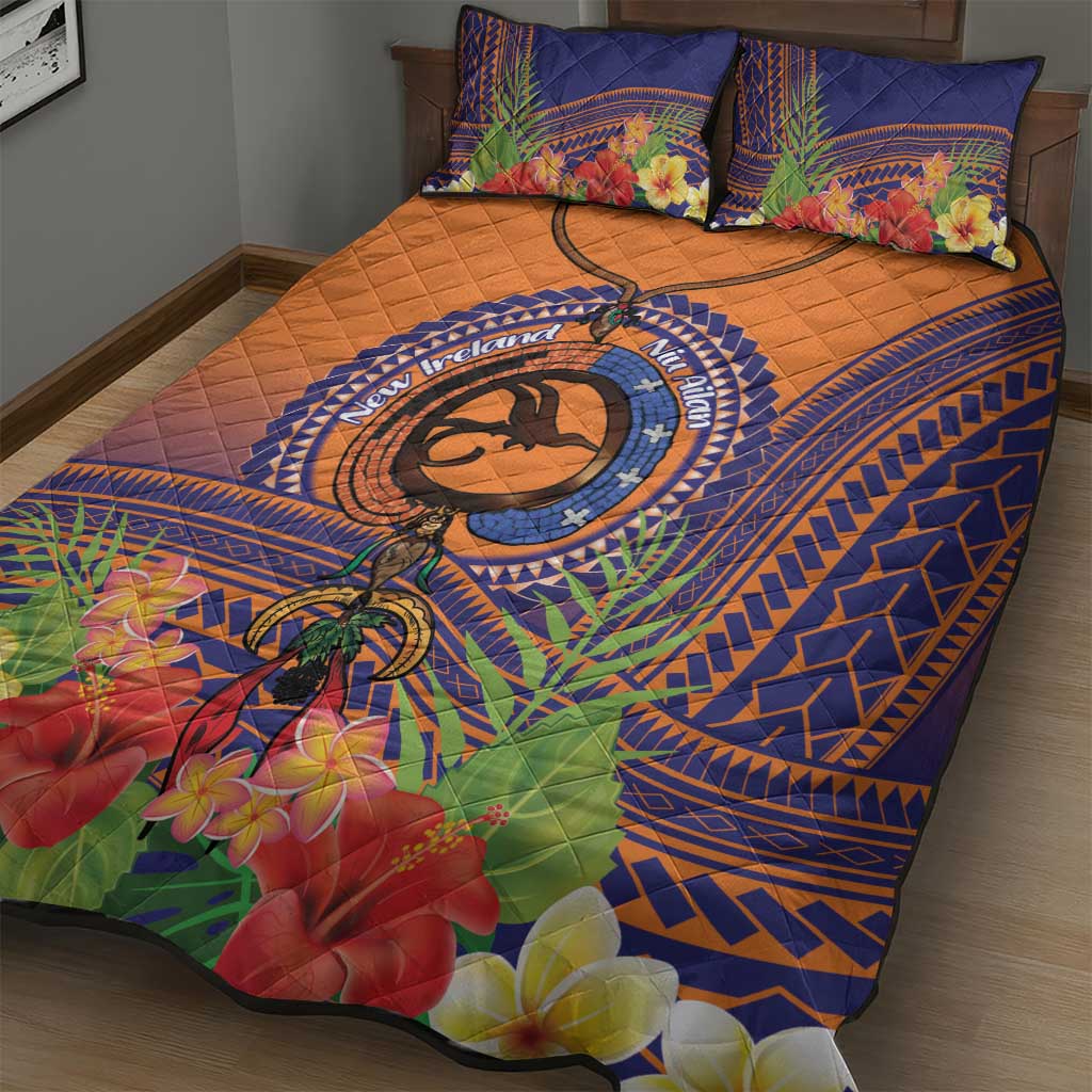 PNG New Ireland Province Quilt Bed Set Niu Ailan Necklace Polynesian Tattoo - Polynesian Pride