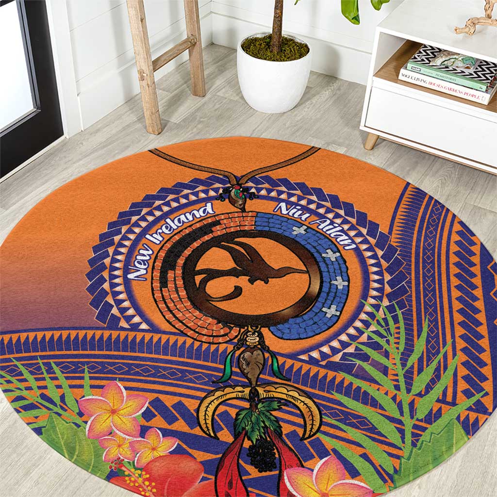 PNG New Ireland Province Round Carpet Niu Ailan Necklace Polynesian Tattoo - Polynesian Pride