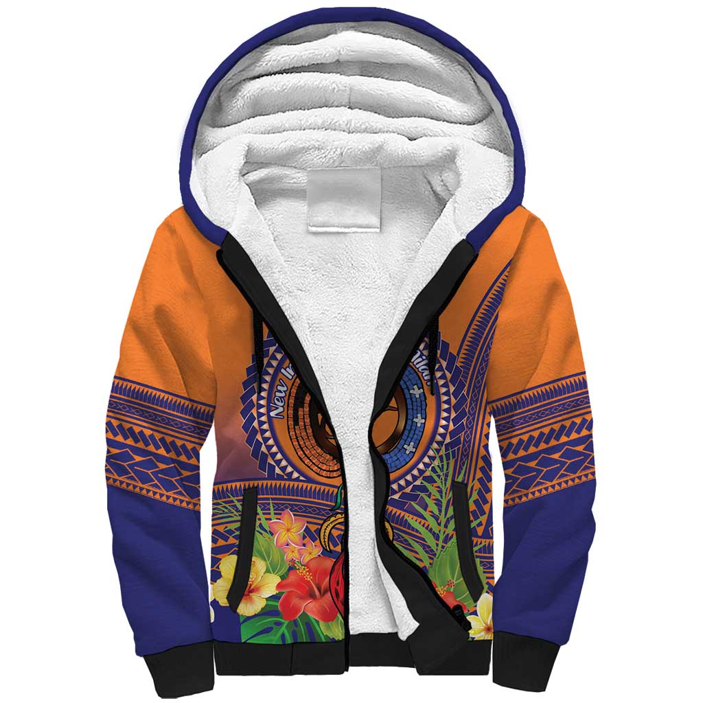 PNG New Ireland Province Sherpa Hoodie Niu Ailan Necklace Polynesian Tattoo - Polynesian Pride