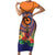 PNG New Ireland Province Short Sleeve Bodycon Dress Niu Ailan Necklace Polynesian Tattoo - Polynesian Pride