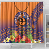PNG New Ireland Province Shower Curtain Niu Ailan Necklace Polynesian Tattoo - Polynesian Pride