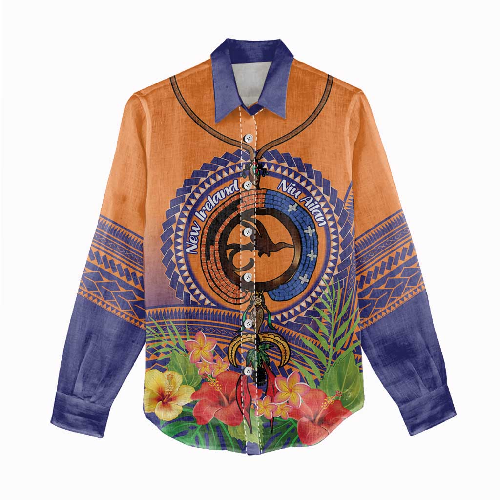 PNG New Ireland Province Women Casual Shirt Niu Ailan Necklace Polynesian Tattoo LT14 - Polynesian Pride