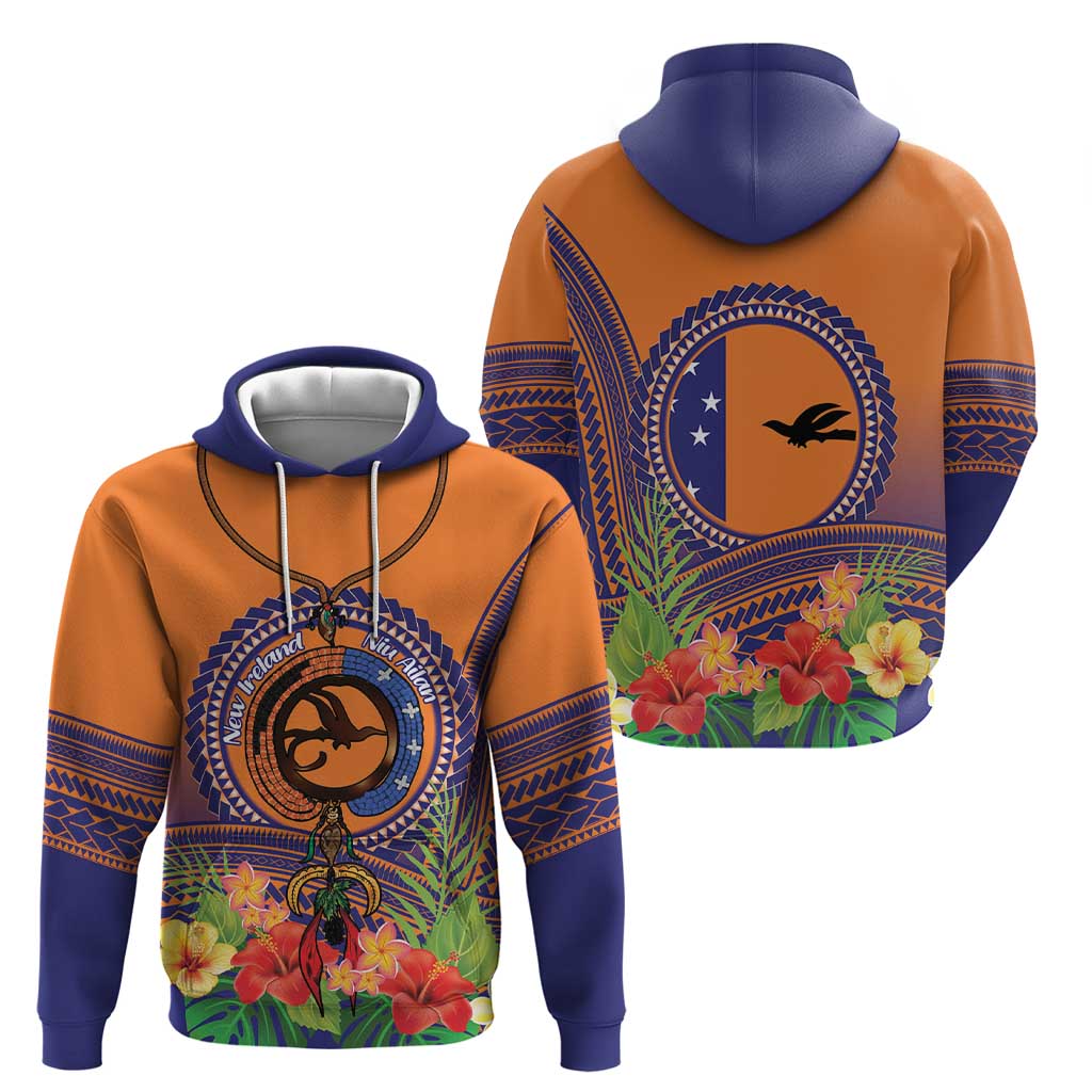 PNG New Ireland Province Zip Hoodie Niu Ailan Necklace Polynesian Tattoo LT14 - Polynesian Pride