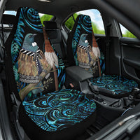 New Zealand Tui Bird Taiaha Car Seat Cover Maori Weapon Paua Shell Mix Silver Fern