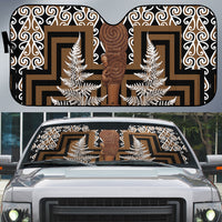 Wahaika New Zealand Auto Sun Shade Maori Weapon Kowhaiwhai Fern Poutama Motifs