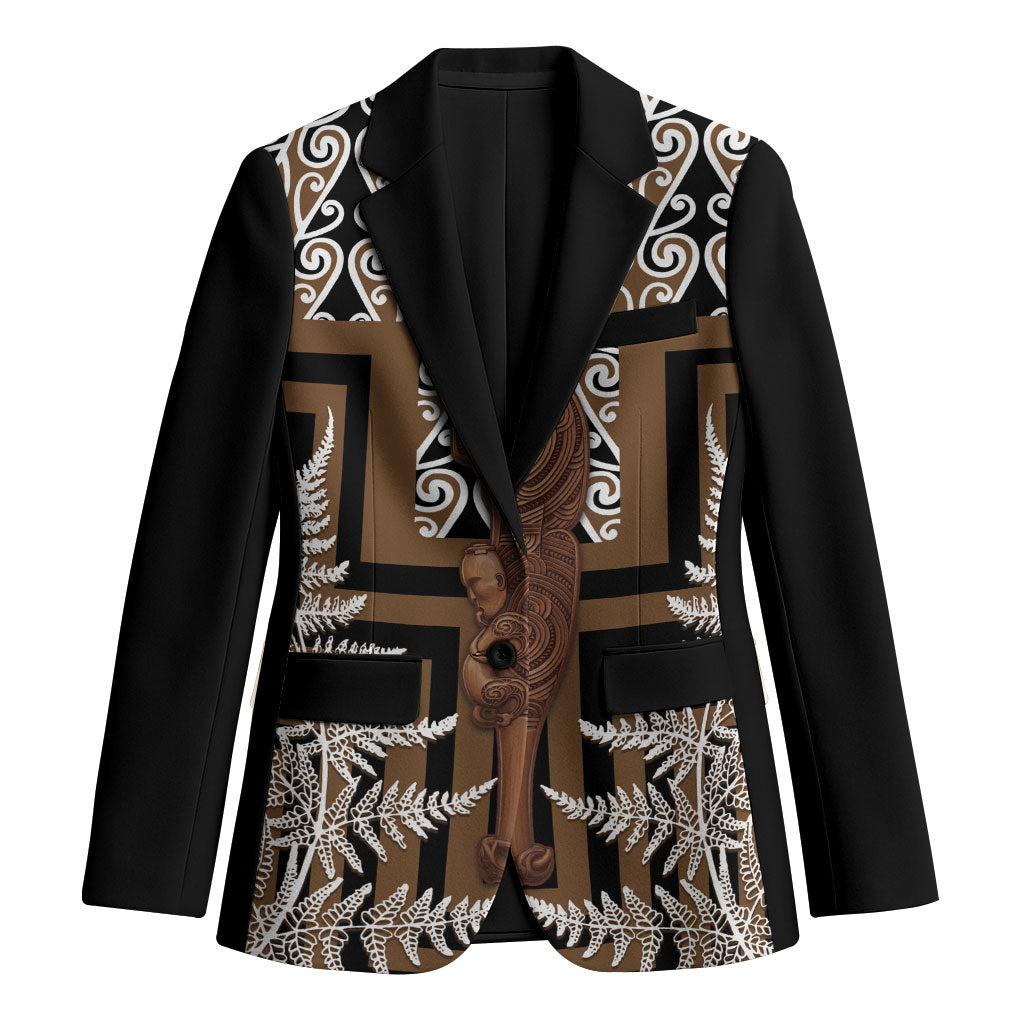 Wahaika New Zealand Blazer Maori Weapon Kowhaiwhai Fern Poutama Motifs