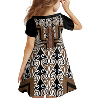 Wahaika New Zealand Family Matching Mermaid Dress and Hawaiian Shirt Maori Weapon Kowhaiwhai Fern Poutama Motifs