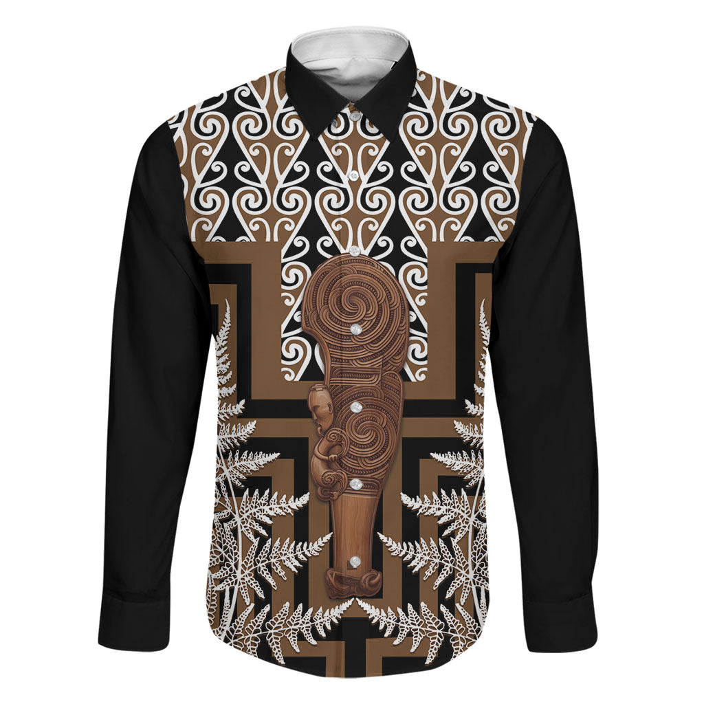 Wahaika New Zealand Family Matching Short Sleeve Bodycon Dress and Hawaiian Shirt Maori Weapon Kowhaiwhai Fern Poutama Motifs
