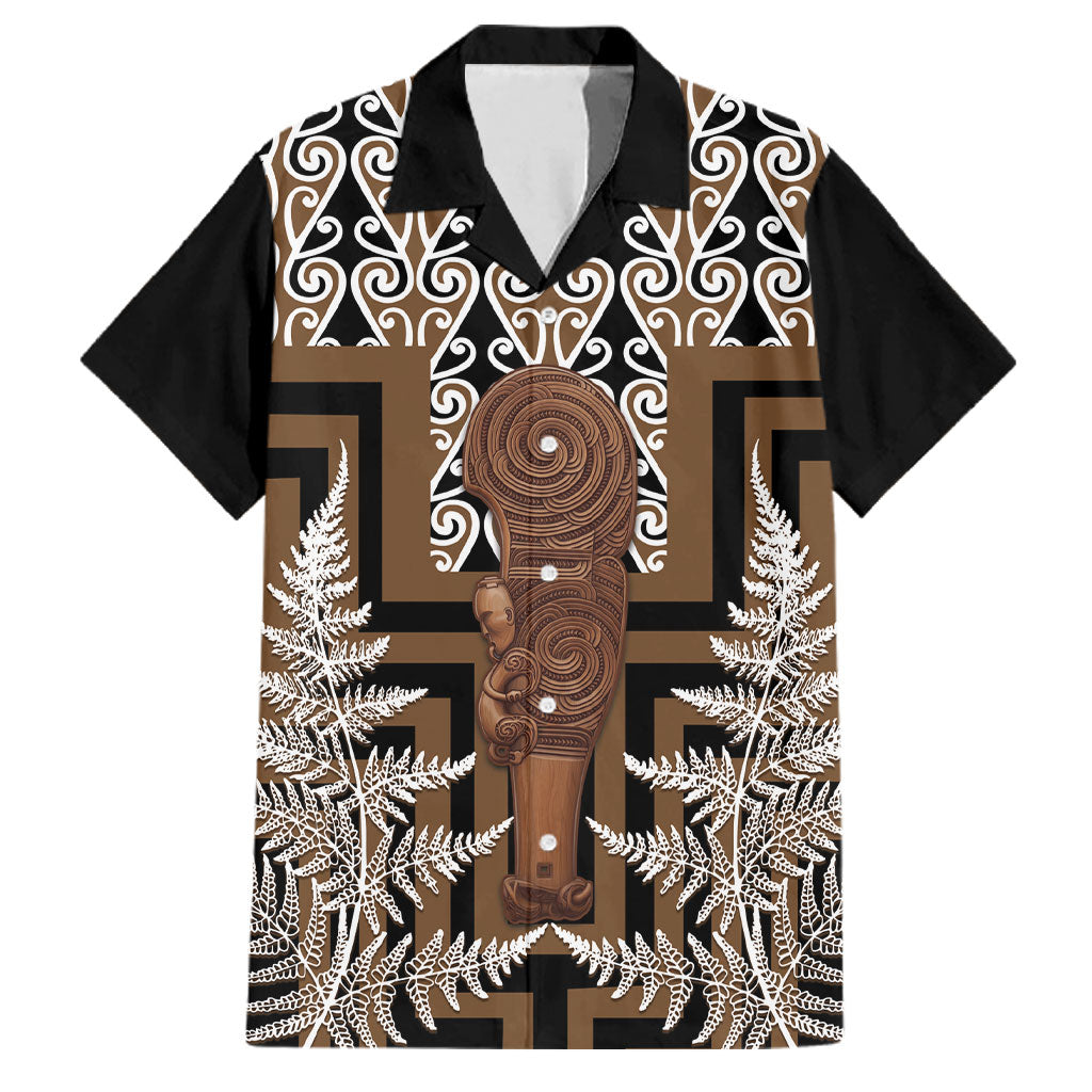 Wahaika New Zealand Family Matching Tank Maxi Dress and Hawaiian Shirt Maori Weapon Kowhaiwhai Fern Poutama Motifs