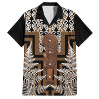 Wahaika New Zealand Hawaiian Shirt Maori Weapon Kowhaiwhai Fern Poutama Motifs