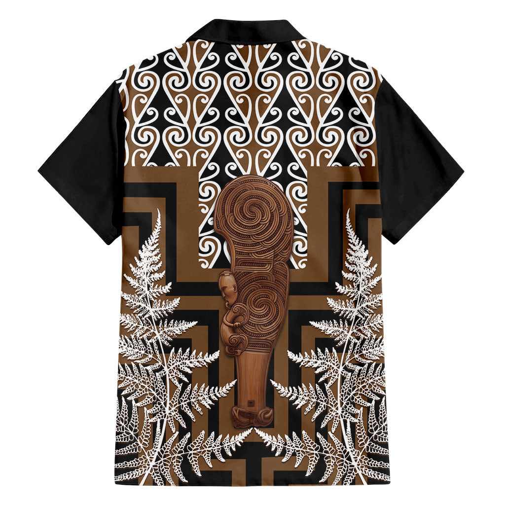 Wahaika New Zealand Hawaiian Shirt Maori Weapon Kowhaiwhai Fern Poutama Motifs