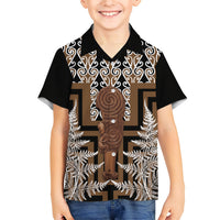 Wahaika New Zealand Hawaiian Shirt Maori Weapon Kowhaiwhai Fern Poutama Motifs
