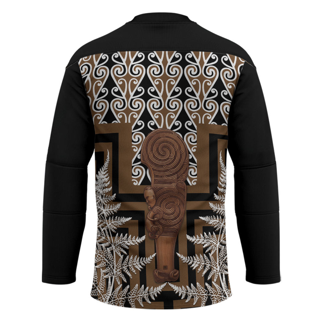 Wahaika New Zealand Hockey Jersey Maori Weapon Kowhaiwhai Fern Poutama Motifs