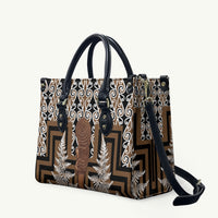 Wahaika New Zealand Leather Bag Maori Weapon Kowhaiwhai Fern Poutama Motifs