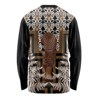 Wahaika New Zealand Long Sleeve Shirt Maori Weapon Kowhaiwhai Fern Poutama Motifs
