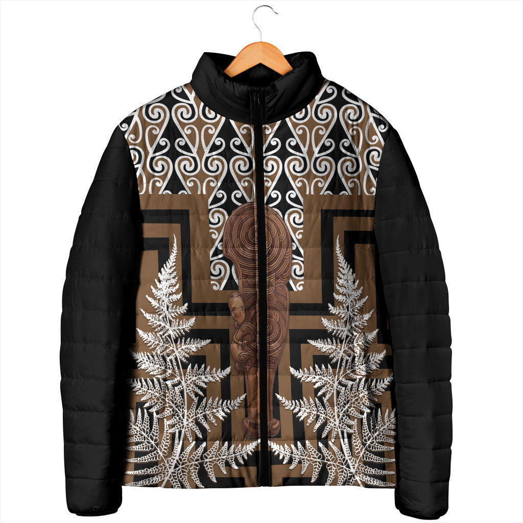 Wahaika New Zealand Padded Jacket Maori Weapon Kowhaiwhai Fern Poutama Motifs
