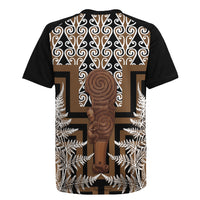 Wahaika New Zealand Rugby Jersey Maori Weapon Kowhaiwhai Fern Poutama Motifs