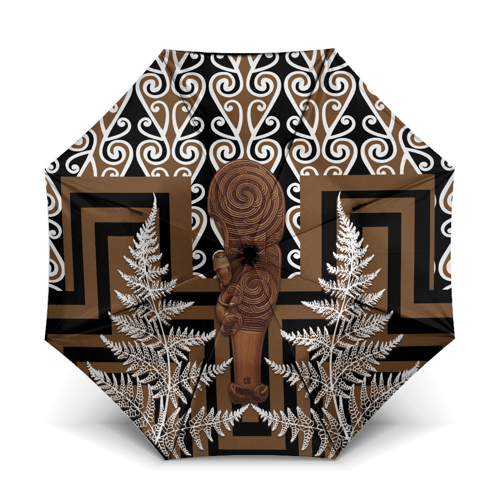 Wahaika New Zealand Umbrella Maori Weapon Kowhaiwhai Fern Poutama Motifs