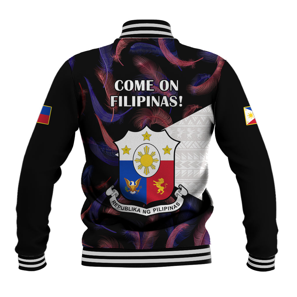 Philippines Football Baseball Jacket 2023 World Cup Go Filipinas Feather Black Version LT14 - Polynesian Pride