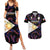 Philippines Football Couples Matching Summer Maxi Dress and Hawaiian Shirt 2023 World Cup Go Filipinas Feather Black Version LT14 Black - Polynesian Pride