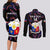 Custom Philippines Football Couples Matching Long Sleeve Bodycon Dress and Long Sleeve Button Shirts 2023 World Cup Go Filipinas Feather Black Version LT14 - Polynesian Pride