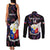 Custom Philippines Football Couples Matching Tank Maxi Dress and Long Sleeve Button Shirts 2023 World Cup Go Filipinas Feather Black Version LT14 - Polynesian Pride