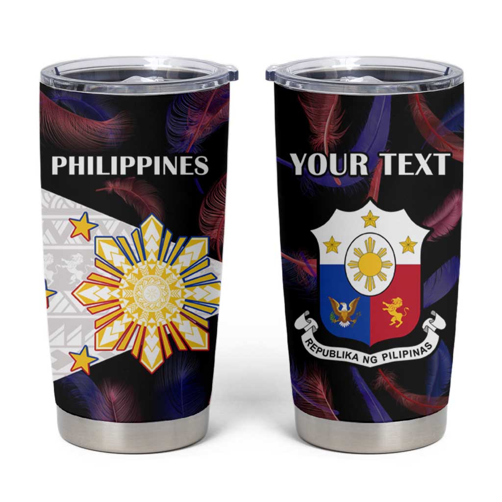 Custom Philippines Football Tumbler Cup World Cup Go Filipinas Feather Black Version