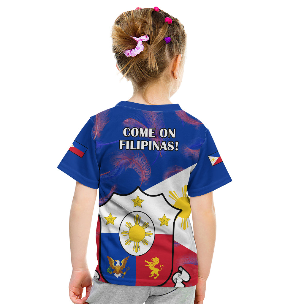 Philippines Football Kid T Shirt 2023 World Cup Go Filipinas Feather Flag Version LT14 - Polynesian Pride
