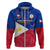 Custom Philippines Football Hoodie 2023 World Cup Go Filipinas Feather Flag Version LT14 Zip Hoodie Blue - Polynesian Pride