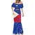 Custom Philippines Football Mermaid Dress 2023 World Cup Go Filipinas Feather Flag Version LT14 - Polynesian Pride