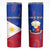 Custom Philippines Football Skinny Tumbler World Cup Go Filipinas Feather Flag Version