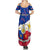 Custom Philippines Football Summer Maxi Dress 2023 World Cup Go Filipinas Feather Flag Version LT14 - Polynesian Pride